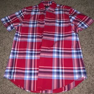 Red short sleeve polo button up 🔴
